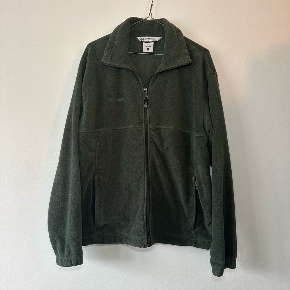 Columbia Men's Dark Green Zip-Up Fleece Jacket